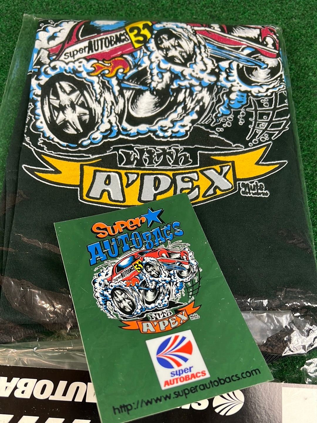 Super Autobacs with A’pex JGTC Toyota MR2 MRS T-shirt and Sticker Set