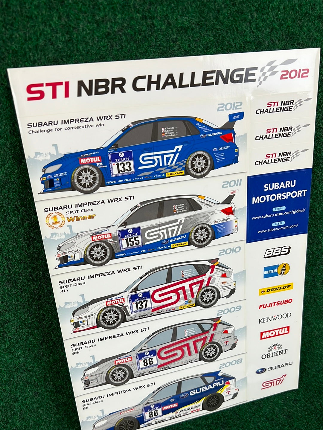 Subaru Impreza WRX STi NBR Challenge Sticker Sheet Set of 2