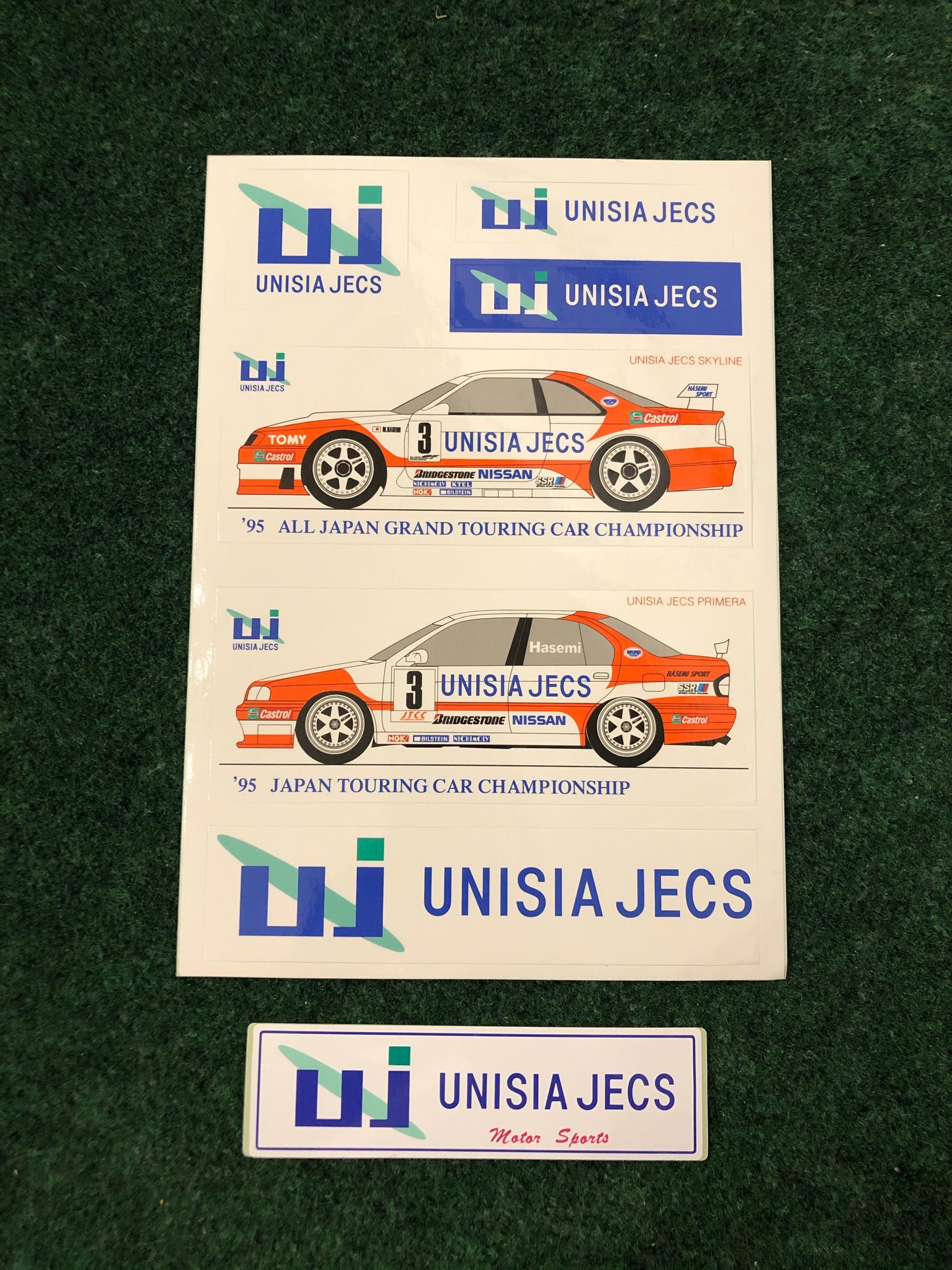 UNISIA JECS Nissan Skyline JGTC & Primera JTCC Sticker Sheet