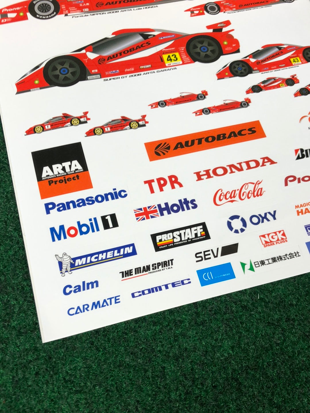 2008 Super GT ARTA Official Autographed Sticker Sheet