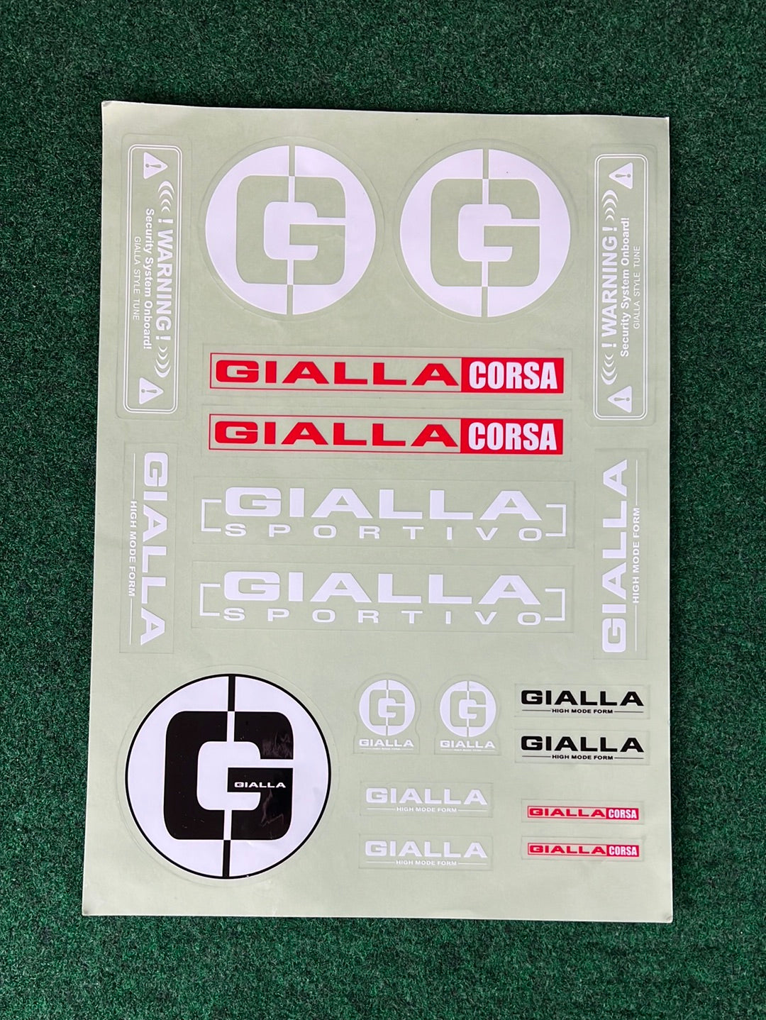 GIALLA Corsa & GIALLA Sportivo Sticker Sheet